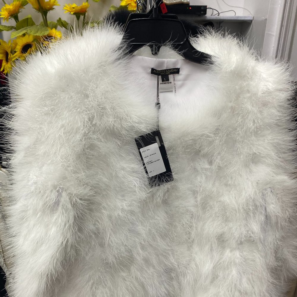 White turkey feather jacket